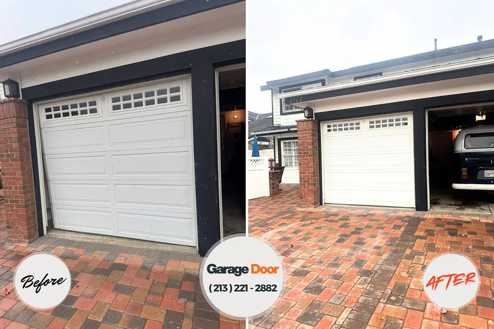 Before and after: garage door repair North Caldwell, NJ